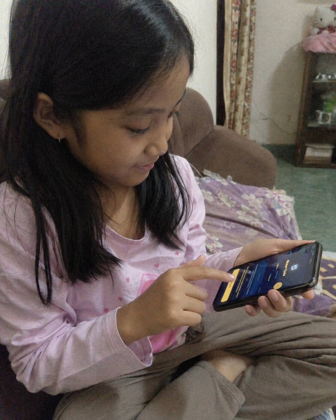 Student focused on learning